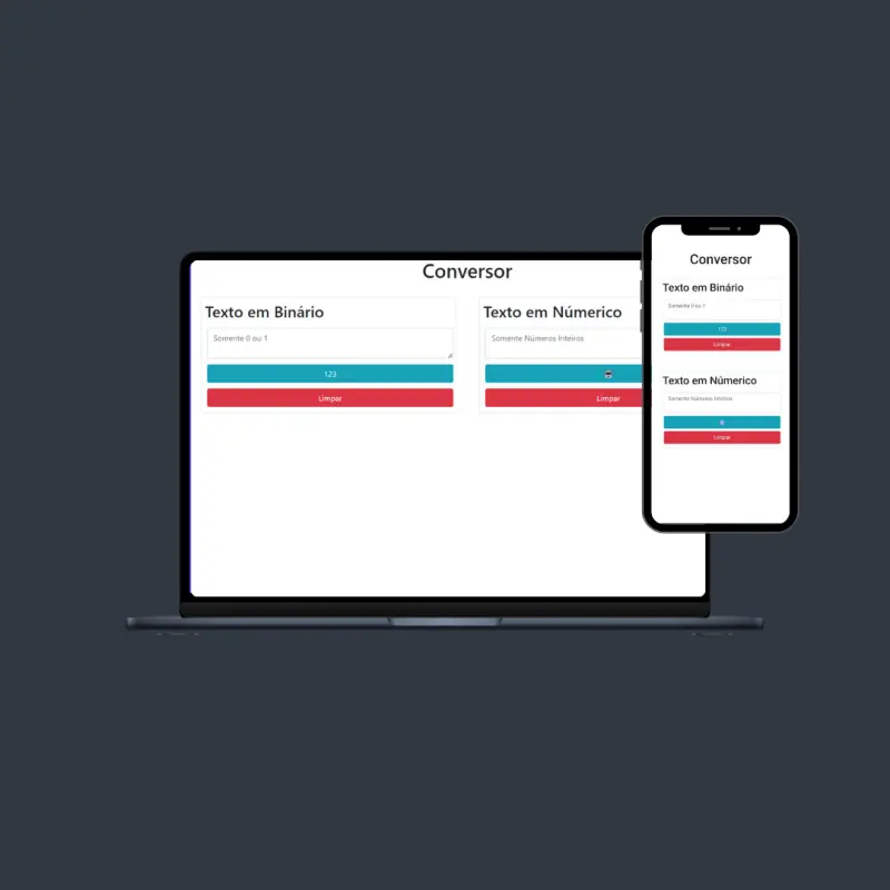 Mockup do projeto Conversor de Número Binário