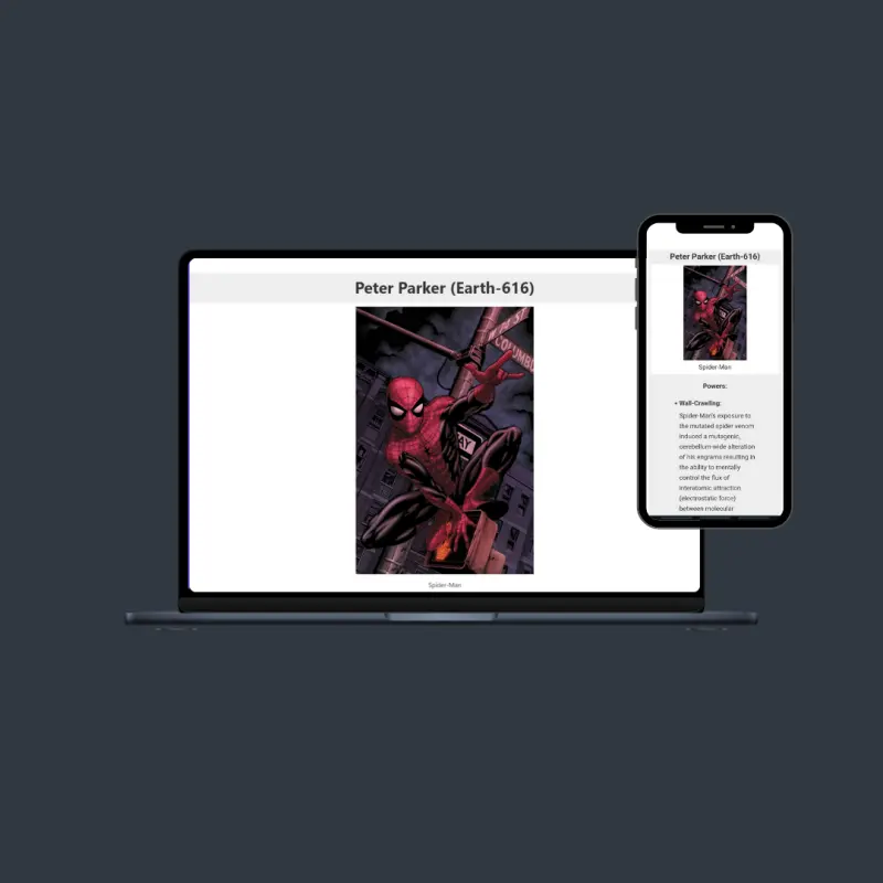 Mockup do projeto Página de Tributo